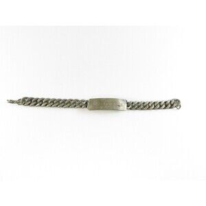 Vintage Pre-Eagle Mexican Sterling Silver ID Bracelet 1.96 oz Bill Magness Engra